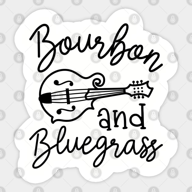 Bourbon and Bluegrass Mandolin Sticker by GlimmerDesigns